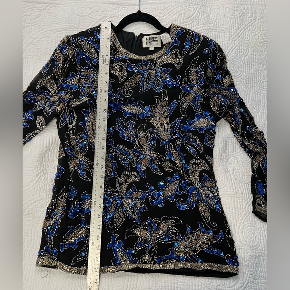 Vintage Silk Beaded Blouse by Nite Line | Size Medium - Picture 7 of 12